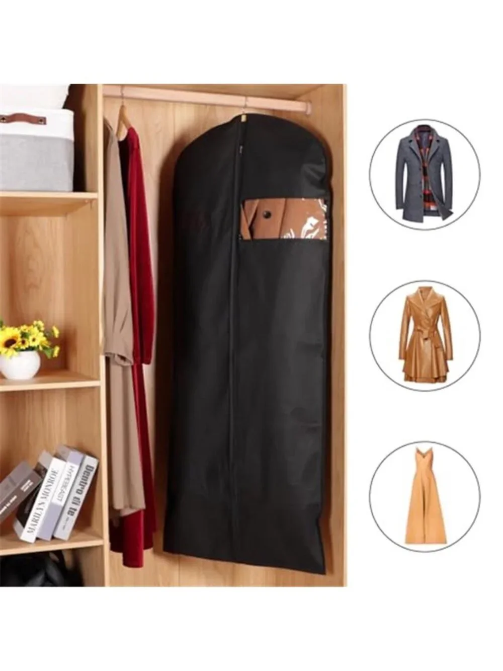 Garment Bag Long Dress Storage Breathable Zipper Closet Organizer Cover